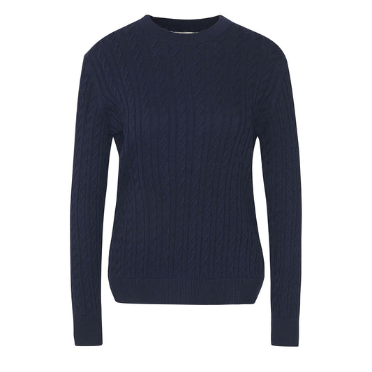 Barbour Womens Hartland Crew Knitted Jumper Navy - The Sporting Lodge