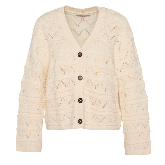 Barbour Womens Isla Knitted Cardigan Cloud - The Sporting Lodge