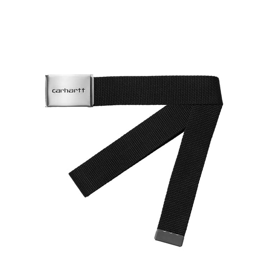 Carhartt WIP Clip Belt Chrome Black - The Sporting Lodge