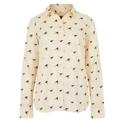 Dubarry Womens Calamint Pheasant Print L/S Shirt Cream - The Sporting Lodge