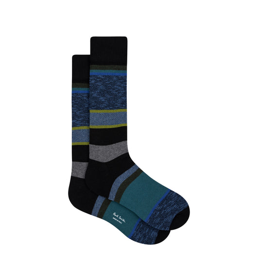Paul Smith Colin Stripe Socks Black / Blue - The Sporting Lodge