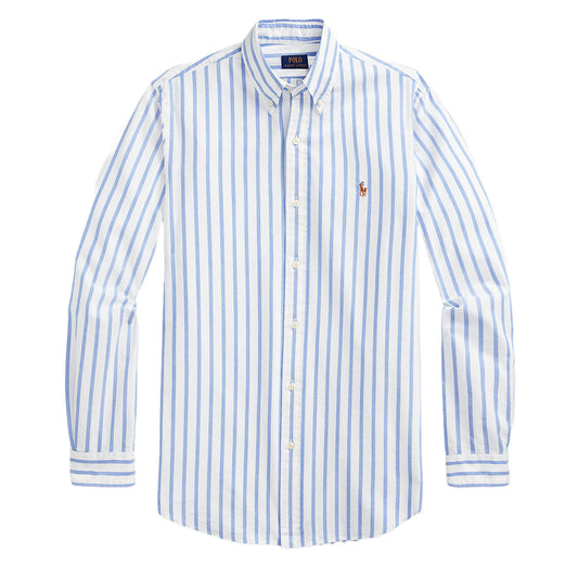 Polo Ralph Lauren Custom Fit Striped Oxford Shirt Blue / White - The Sporting Lodge