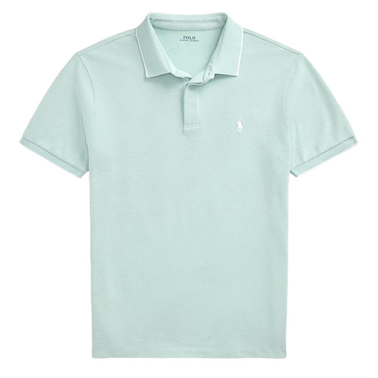 Polo Ralph Lauren Custom Slim Fit Stretch Oxford Mesh Polo Celadon/White - The Sporting Lodge