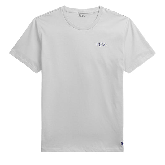 Polo Ralph Lauren Logo Cotton Jersey Sleep Shirt White Polo Tee - The Sporting Lodge