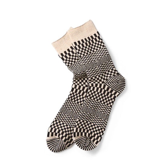 Rototo Checkerboard Sock Black - The Sporting Lodge
