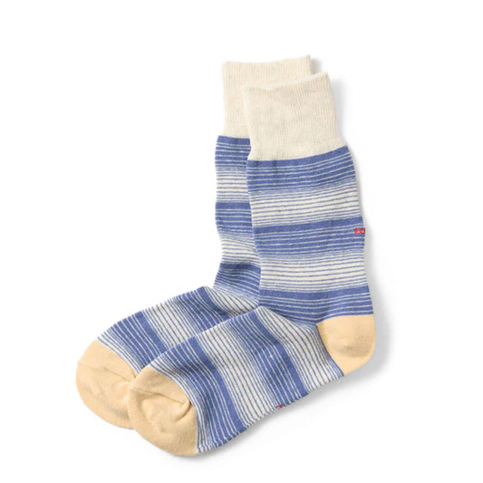 Rototo Multi Stripe Sock Light Blue - The Sporting Lodge