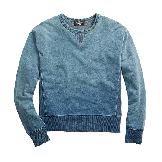 RRL by Ralph Lauren L/S Double V Sweater Washed Blue Indigo - The Sporting Lodge