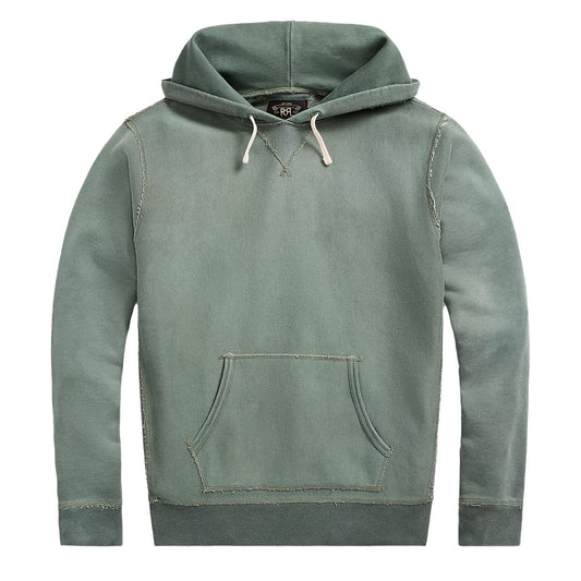 RRL by Ralph Lauren Garment-Dyed Fleece Hoodie Collegiate Green - The Sporting Lodge