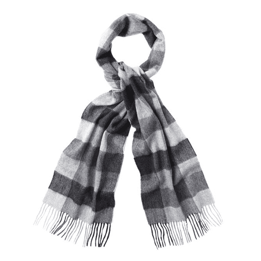 Barbour Large Tattersall Scarf Charcoal - The Sporting Lodge